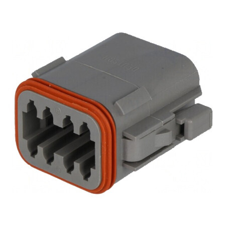 Conector cablu-cablu DT mufă mamă 8 pini gri IP68 | Electronic-mag.ro | Componente Electronice