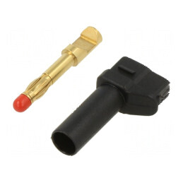 Conector banană 4mm 32A negru unghiat cu izolație | Electronic-mag.ro | Componente Electronice