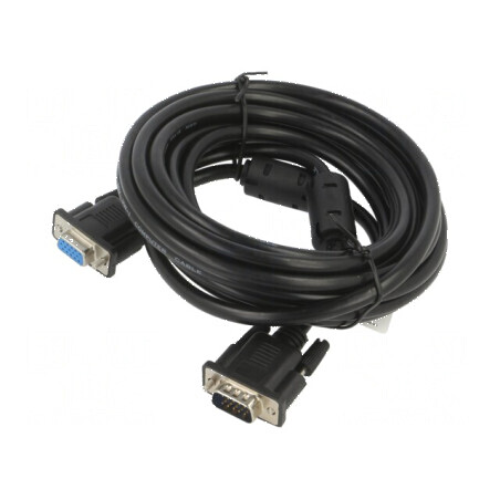 Cablu D-Sub 15pin HD soclu-mufă, 5m, negru | Electronic-mag.ro | Componente Electronice