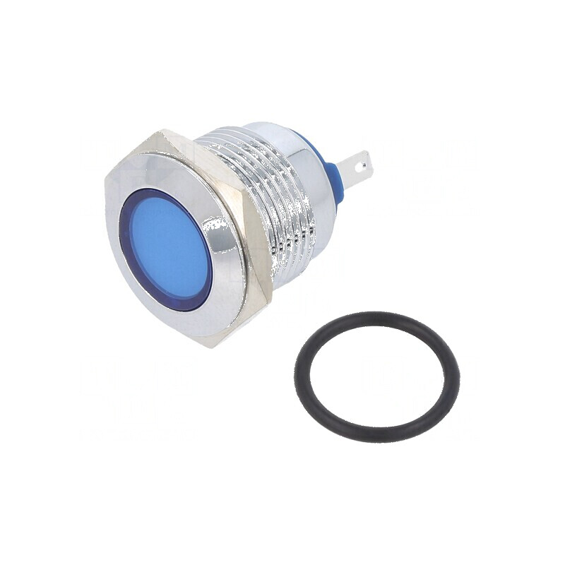 Lampă LED plată albastră 24VDC 24VAC Ø16mm alamă | Electronic-mag.ro | Componente Electronice Lampă LED plată albastră 24VDC 24VAC Ø16mm alamă | Electronic-mag.ro | Componente Electronice