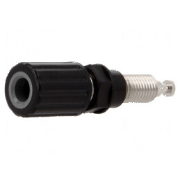 Conector banană 4mm soclu 36A 30VAC 60VDC Ø6mm negru | Electronic-mag.ro | Componente Electronice