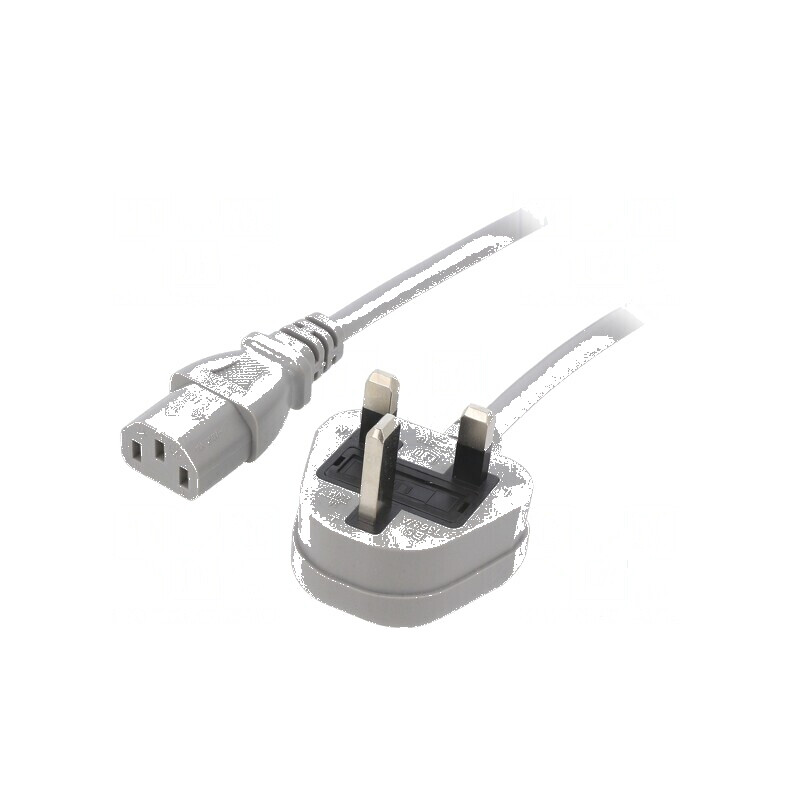 Cablu 3x1mm2 BS 1363 cu mufă IEC C13 mamă PVC 1m gri 3A | Electronic-mag.ro | Componente Electronice Cablu 3x1mm2 BS 1363 cu mufă IEC C13 mamă PVC 1m gri 3A | Electronic-mag.ro | Componente Electronice
