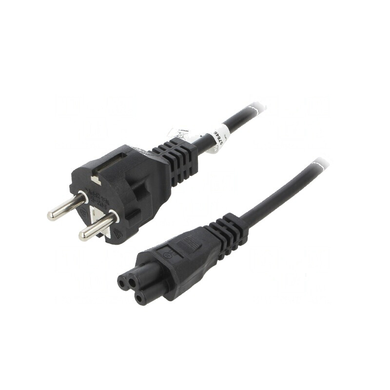 Cablu CEE 7/7 mufă IEC C5 mamă PVC 1m negru 2,5A 250V | Electronic-mag.ro | Componente Electronice Cablu CEE 7/7 mufă IEC C5 mamă PVC 1m negru 2,5A 250V | Electronic-mag.ro | Componente Electronice