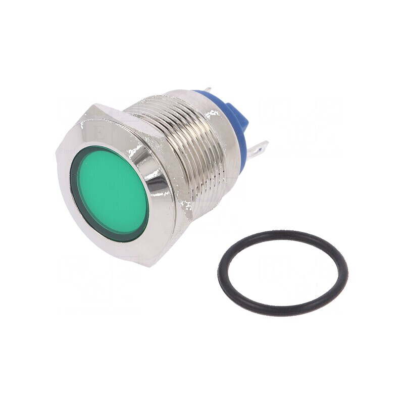 Lampă LED plată verde 24VDC 24VAC Ø19mm alamă | Electronic-mag.ro | Componente Electronice Lampă LED plată verde 24VDC 24VAC Ø19mm alamă | Electronic-mag.ro | Componente Electronice