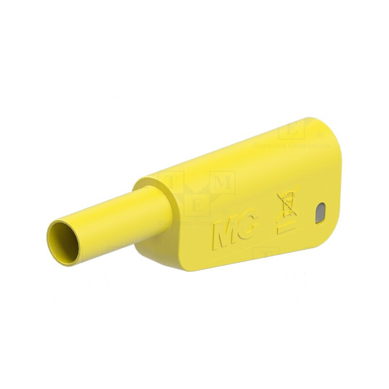 Conector banană 4mm 32A 1kV galben aurit cu filet | Electronic-mag.ro | Componente Electronice