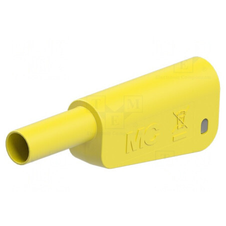 Conector banană 4mm 32A 1kV galben aurit cu filet | Electronic-mag.ro | Componente Electronice