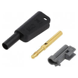 Conector banană 4mm 19A 1kV negru aurit 1mm2 | Electronic-mag.ro | Componente Electronice