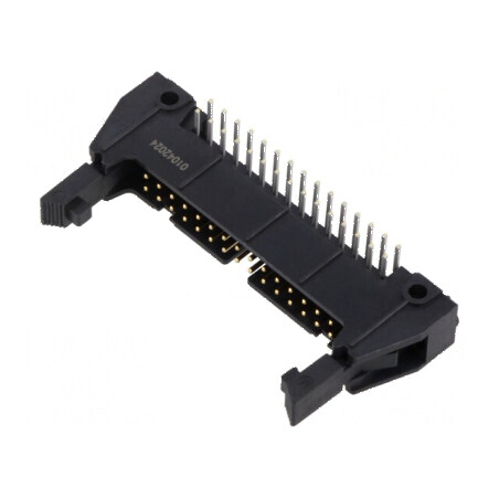 Conector IDC soclu tată 30 PIN 90° cu ejector lung | Electronic-mag.ro | Componente Electronice