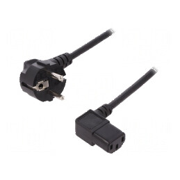 Cablu CEE 7/7 ştecăr unghi 90° IEC C13 mamă 1,8m | Electronic-mag.ro | Componente Electronice