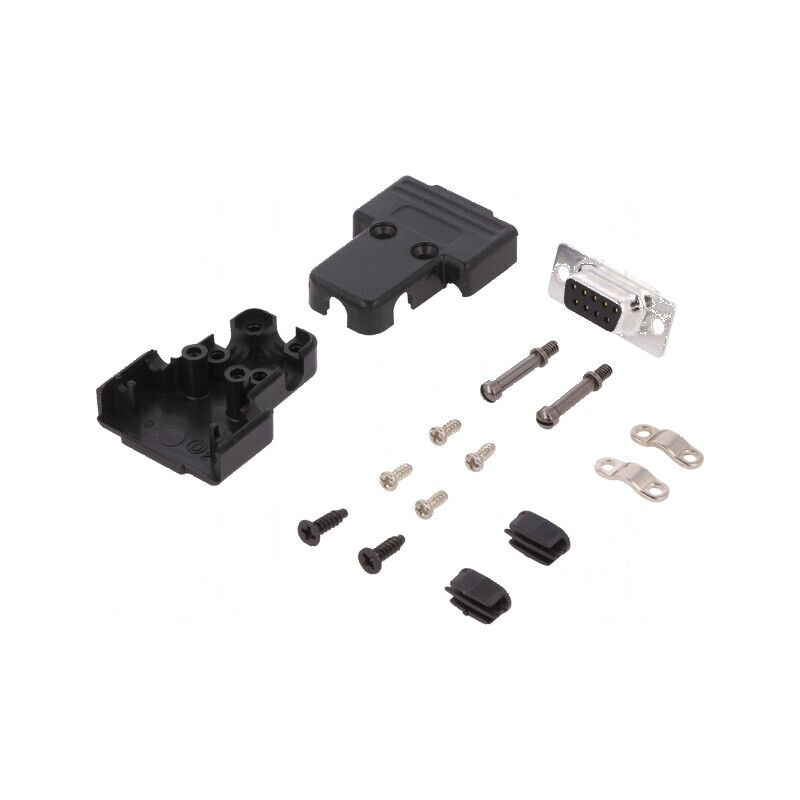 Mufă mamă D-Sub 9 PIN lipire pe cablu neagră - Kit complet | Electronic-mag.ro | Componente Electronice Mufă mamă D-Sub 9 PIN lipire pe cablu neagră - Kit complet | Electronic-mag.ro | Componente Electronice