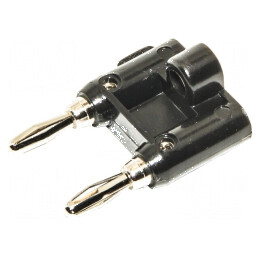 Conector banană 4mm stacabil 15A negru 40,13mm | Electronic-mag.ro | Componente Electronice