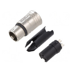 Conector XLR mufă mamă PIN 3 drept cablu lipire 16A 14AWG | Electronic-mag.ro | Componente Electronice