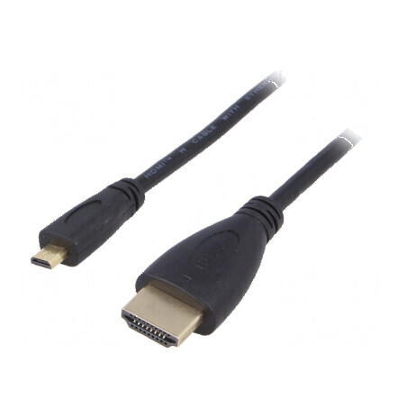 Cablu HDMI 1.4 cu mufă micro HDMI, 1.5m, negru | Electronic-mag.ro | Componente Electronice