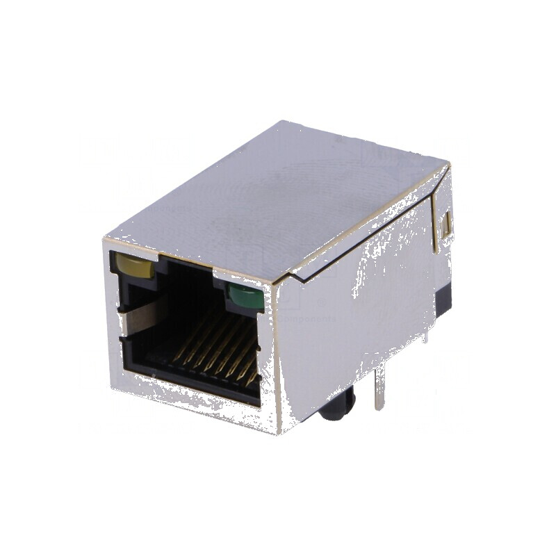 Conector RJ45 soclu PIN 8 ecranat cu diodă LED THT | Electronic-mag.ro | Componente Electronice Conector RJ45 soclu PIN 8 ecranat cu diodă LED THT | Electronic-mag.ro | Componente Electronice
