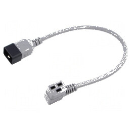 Cablu IEC C19 mamă unghi, IEC C20 tată, 3x1,5mm², 0,5m | Electronic-mag.ro | Componente Electronice