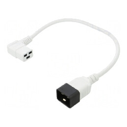 Cablu IEC C19 mamă unghi, IEC C20 tată, 0,5m, 3x1,5mm² PVC | Electronic-mag.ro | Componente Electronice
