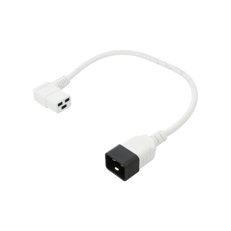 Cablu IEC C19 mamă unghi, IEC C20 tată, 0,5m, 3x1,5mm² PVC | Electronic-mag.ro | Componente Electronice Cablu IEC C19 mamă unghi, IEC C20 tată, 0,5m, 3x1,5mm² PVC | Electronic-mag.ro | Componente Electronice