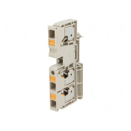 Terminal îmbinare şine 10mm² 1 pistă 3 borne bej cu arc | Electronic-mag.ro | Componente Electronice