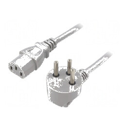 Cablu electric 3x1mm2 IEC C13 mamă IS1-16P unghi PVC | Electronic-mag.ro | Componente Electronice