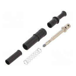 Conector banană 4mm 36A negru cu izolație 80,4mm | Electronic-mag.ro | Componente Electronice