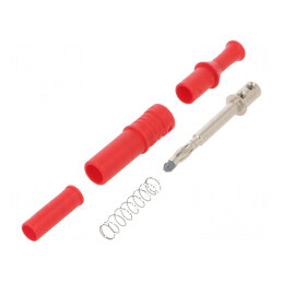 Conector banană 4mm roşu 36A cu izolaţie 80,4mm | Electronic-mag.ro | Componente Electronice
