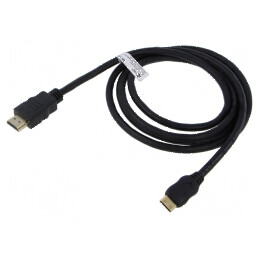 Cablu HDMI 2.0 HDCP 2.2 cu mufă HDMI și mini HDMI, PVC negru | Electronic-mag.ro | Componente Electronice