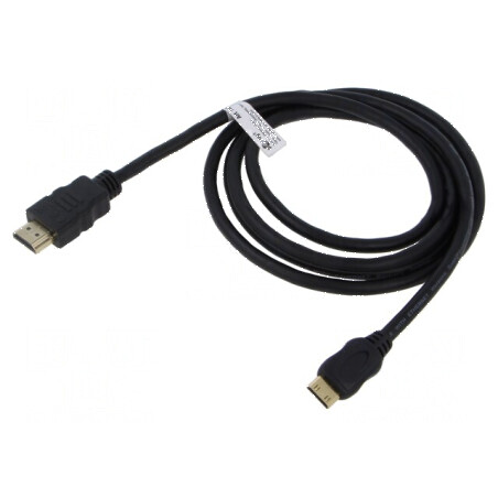 Cablu HDMI 2.0 HDCP 2.2 cu mufă HDMI și mini HDMI, PVC negru | Electronic-mag.ro | Componente Electronice