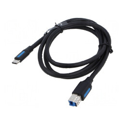 Cablu USB 3.0 B la C, 1m, negru, 5Gbps | Electronic-mag.ro | Componente Electronice