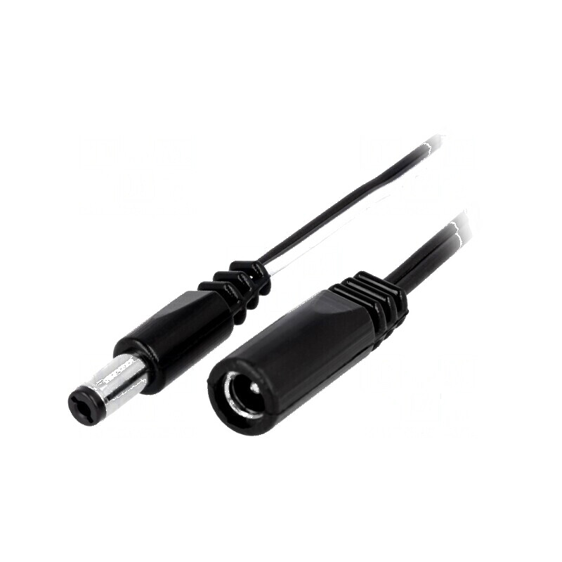 Cablu DC 5,5/2,1 cu mufă și soclu drept negru 2x0,5mm2 | Electronic-mag.ro | Componente Electronice Cablu DC 5,5/2,1 cu mufă și soclu drept negru 2x0,5mm2 | Electronic-mag.ro | Componente Electronice