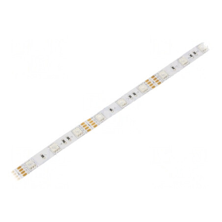 Bandă LED RGB 5050 12V 48 LED/m 10mm PCB alb IP20 9W/m | Electronic-mag.ro | Componente Electronice