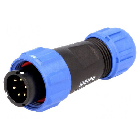 Mufă SP13 tată PIN: 6 IP68 5A 125V pentru lipire cablu 4-6,5mm | Electronic-mag.ro | Componente Electronice