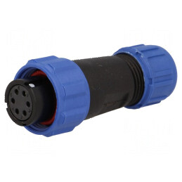 Mufă SP13 mamă IP68 6 pini 5A 125V lipire pe cablu 4-6,5mm | Electronic-mag.ro | Componente Electronice