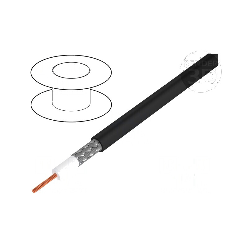 Cablu coaxial RG58 1x0,5mm2 litat Cu, Secţiune fir 0,5mm2, PVC | Electronic-mag.ro | Componente Electronice