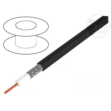 Cablu coaxial RG58 1x0,5mm2 litat Cu, Secţiune fir 0,5mm2, PVC | Electronic-mag.ro | Componente Electronice