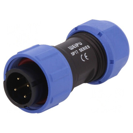 Mufă SP17 tată PIN 4 IP68 500V 5A pentru cablu 6÷10mm | Electronic-mag.ro | Componente Electronice