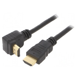 Cablu HDMI 2.0 3m cu mufă 90° negru PVC 30AWG | Electronic-mag.ro | Componente Electronice