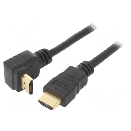 Cablu HDMI 2.0 3m cu mufă 90° negru PVC 30AWG | Electronic-mag.ro | Componente Electronice