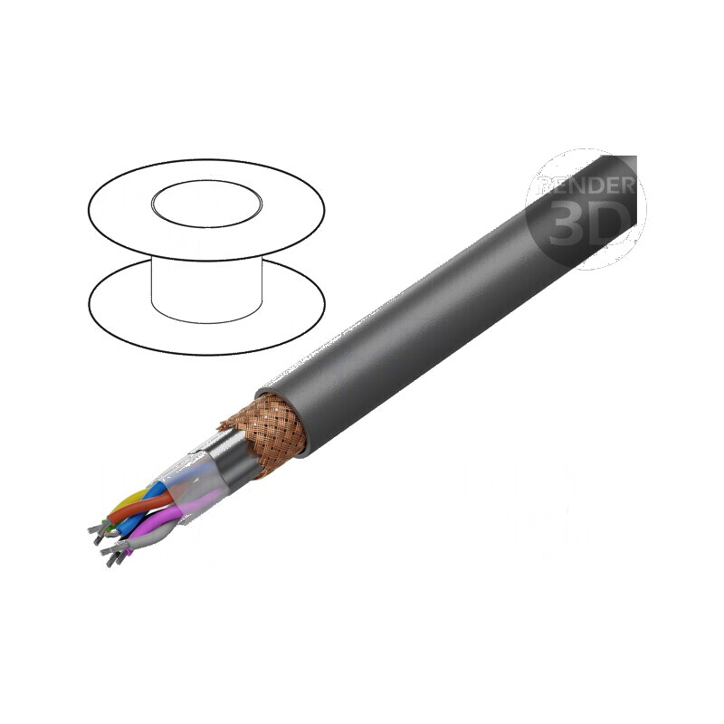 Cablu UNITRONIC® LiYCY A 4x2x20AWG PVC gri închis 300V | Electronic-mag.ro | Componente Electronice