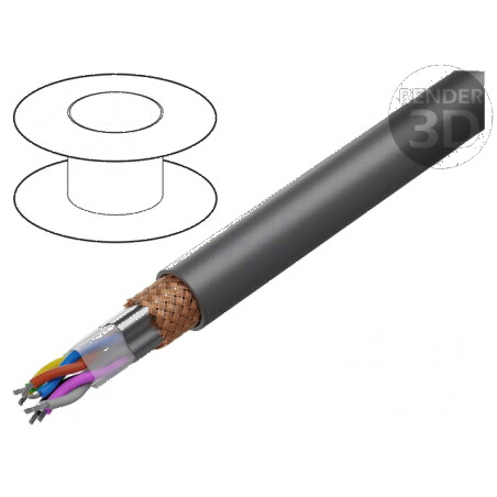 Cablu UNITRONIC® LiYCY A 4x2x20AWG PVC gri închis 300V | Electronic-mag.ro | Componente Electronice