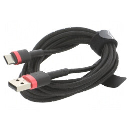 Cablu High Speed USB 2.0 A la C 2m negru 2A | Electronic-mag.ro | Componente Electronice