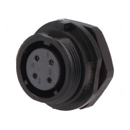Soclu SP17 mamă PIN 4 IP68 500V 0,75mm2 5A pentru lipire | Electronic-mag.ro | Componente Electronice