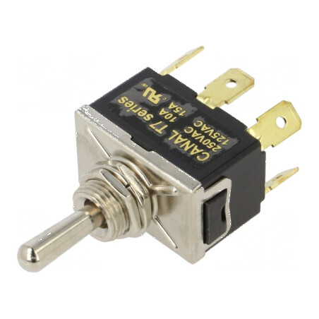 Comutator basculant Poz 3 DP3T ON-OFF-ON 10A 250VAC T7 | Electronic-mag.ro | Componente Electronice