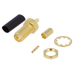 Conector SMA soclu mamă drept 50Ω pentru cablu PTFE max. 3,2mm | Electronic-mag.ro | Componente Electronice
