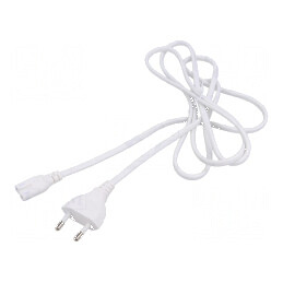 Cablu CEE 7/7 2x0,75mm2 cu mufă IEC C7 mamă PVC 1,8m 2,5A | Electronic-mag.ro | Componente Electronice