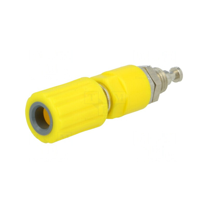 Conector banană 4mm soclu 36A 30VAC 60VDC Ø6mm galben | Electronic-mag.ro | Componente Electronice Conector banană 4mm soclu 36A 30VAC 60VDC Ø6mm galben | Electronic-mag.ro | Componente Electronice