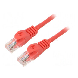 Cablu patch U/UTP 6 litat CCA PVC roșu 15m 26AWG | Electronic-mag.ro | Componente Electronice