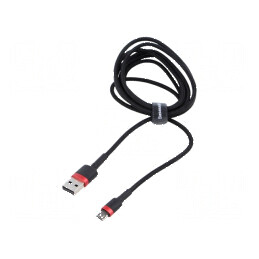 Cablu USB 2.0 High Speed 2m Negru Textil 1,5A | Electronic-mag.ro | Componente Electronice