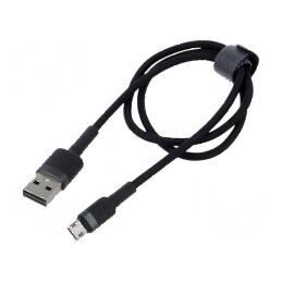 Cablu USB 2.0 High Speed 2m Negru Textil 1,5A | Electronic-mag.ro | Componente Electronice