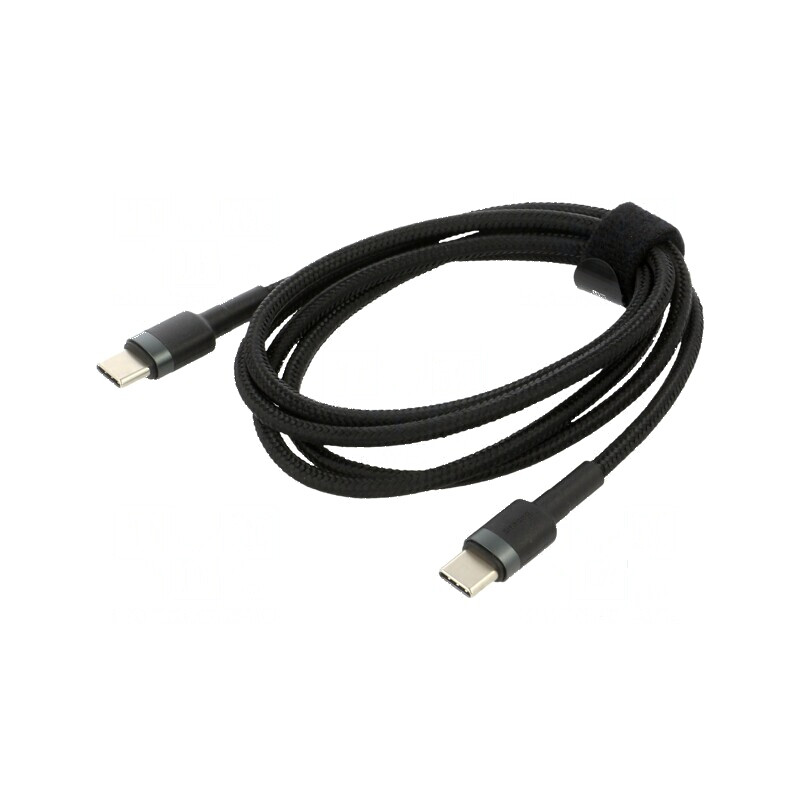 Cablu USB C 1m negru textil, 60W, mufă din ambele părţi | Electronic-mag.ro | Componente Electronice Cablu USB C 1m negru textil, 60W, mufă din ambele părţi | Electronic-mag.ro | Componente Electronice