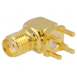 Conector SMA soclu mamă 90° 50Ω THT pentru PCB | Electronic-mag.ro | Componente Electronice